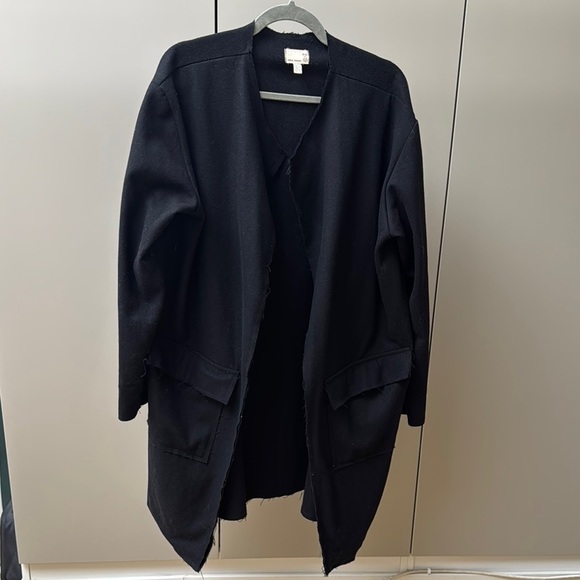 Urban Renewal Jackets & Blazers - Urban Renewal Vintage Fabric Black Trench Coat Longline Style